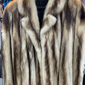 Fitch fur coat with headband